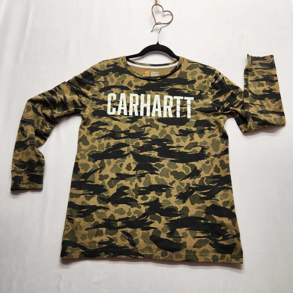 ⭐Carhartt Boys’ Camouflage Long Sleeve Shirt – Size Large | Relaxed